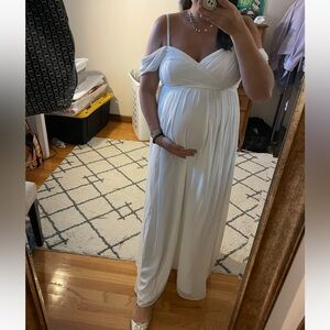 Elegant White Maternity Gown